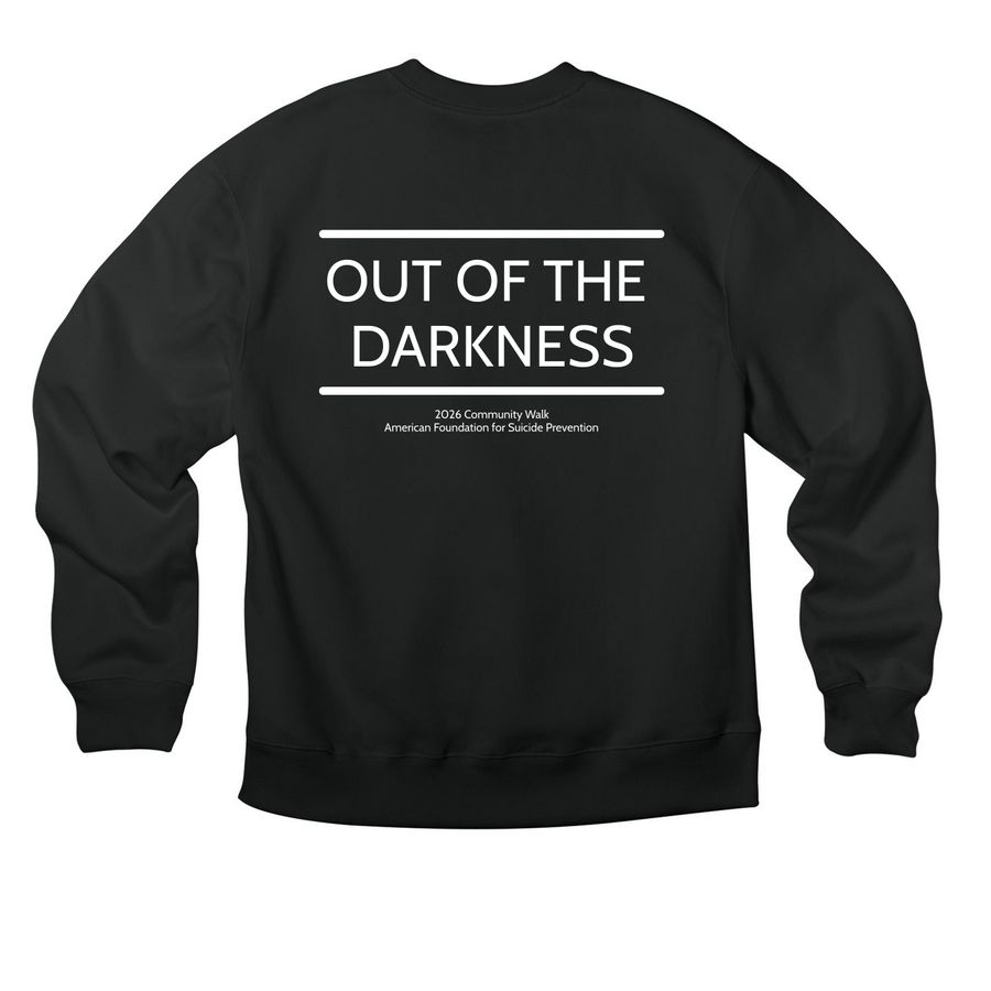 Suicide Awareness & Prevention, a Vintage Black Premium Heavyweight Crewneck Sweatshirt (back-view)