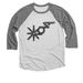NOVA Original Logo, a Premium Heather and Heather White 3/4 Sleeve Baseball Tee