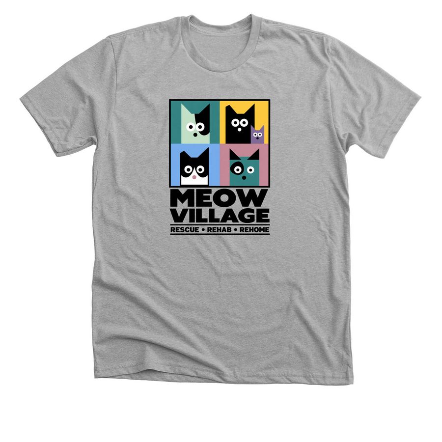 Meow Village, a Athletic Heather Premium Unisex Tee