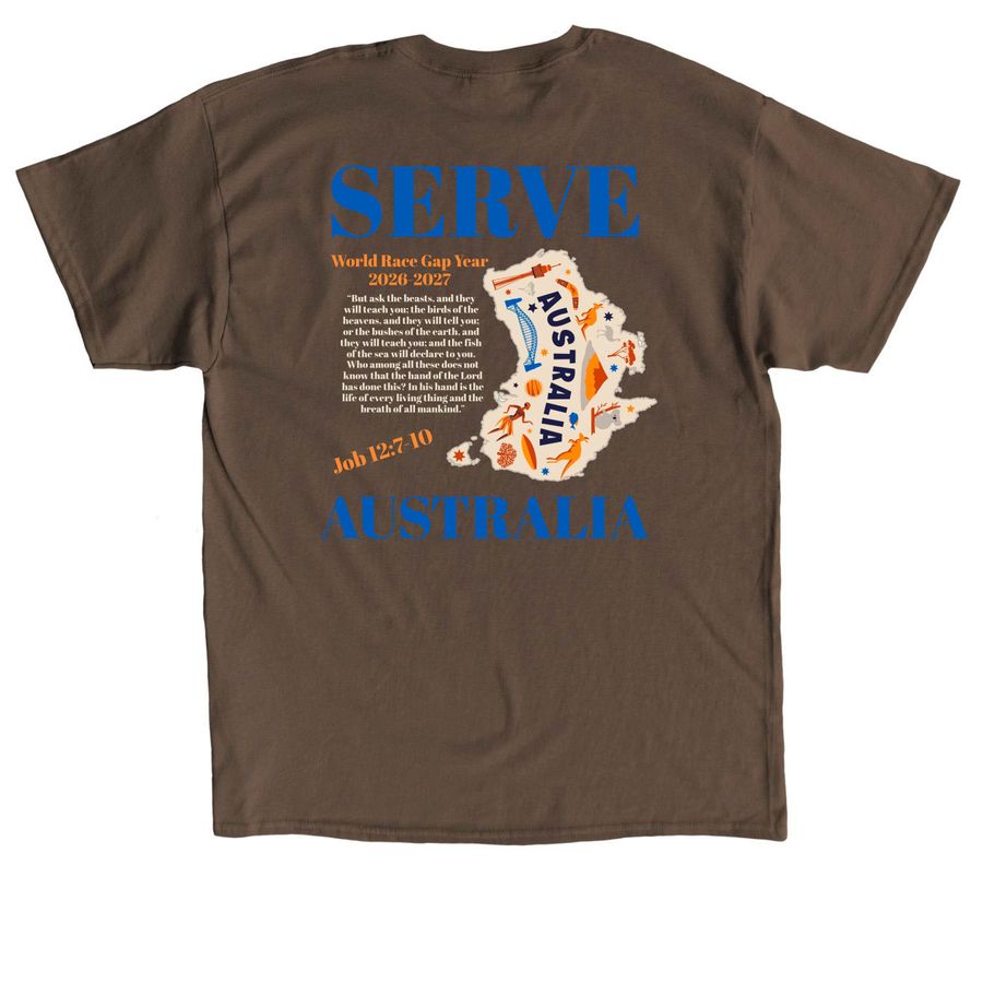Weston?s World Race - Australia??, a Dark Chocolate Classic Unisex Tee (back-view)
