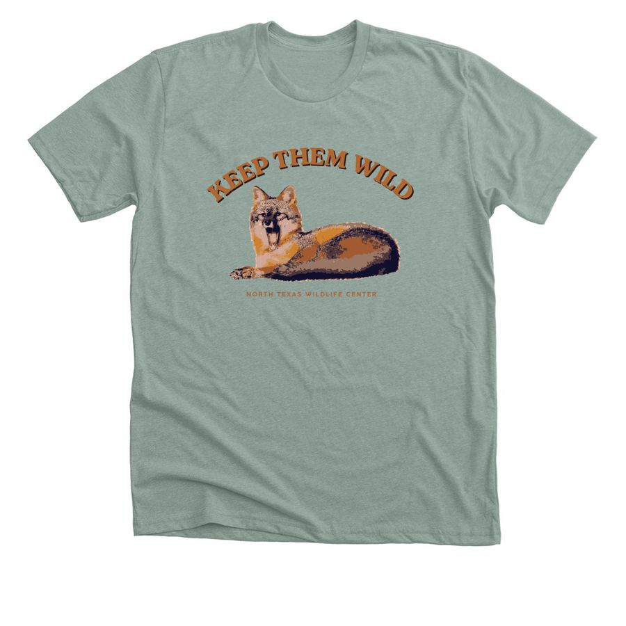 Keep them Wild Fox Edition, a Heather Sage Premium Unisex Tee