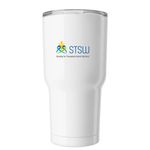 Don?t forget to Hydrate, a White Insulated Tumbler (back-view)