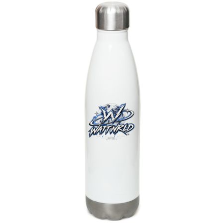 Wattwrld, a White Stainless Steel Water Bottle
