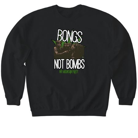 ? Not Bombs, a Black Softstyle Crewneck Sweatshirt