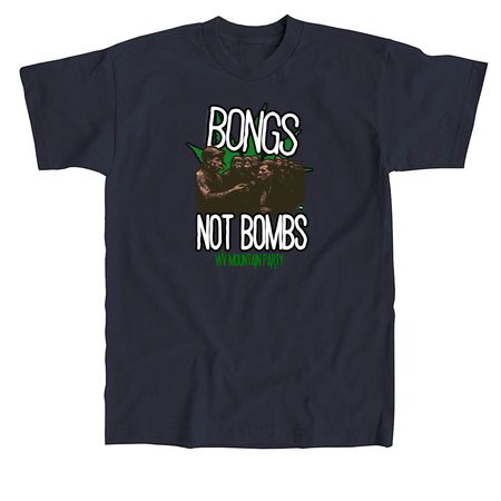 ? Not Bombs, a Navy Union Made Unisex Tee