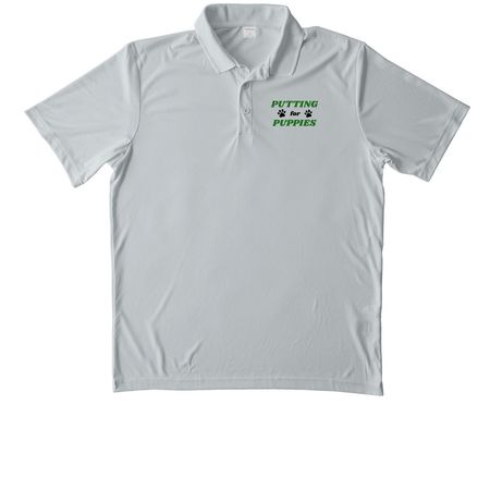 Putting for Puppies golf shirt&nbsp;, a Silver Unisex Performance Polo