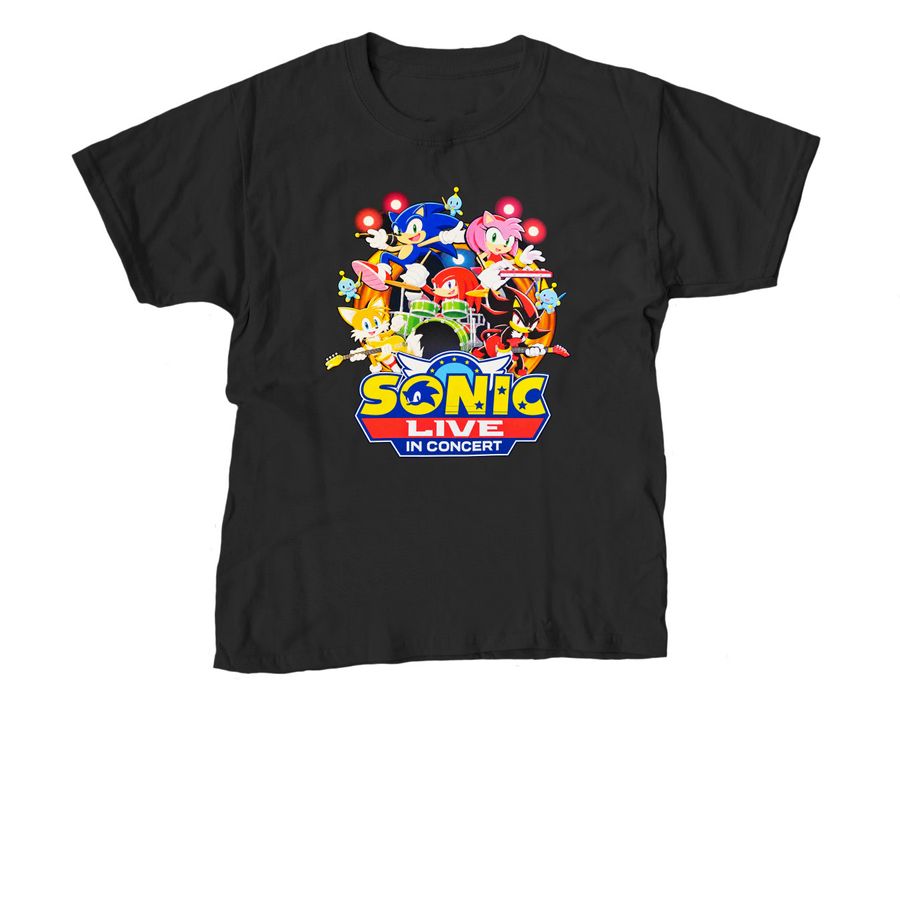 Sonic Live in Concert Merch, a Black Youth Unisex Tee