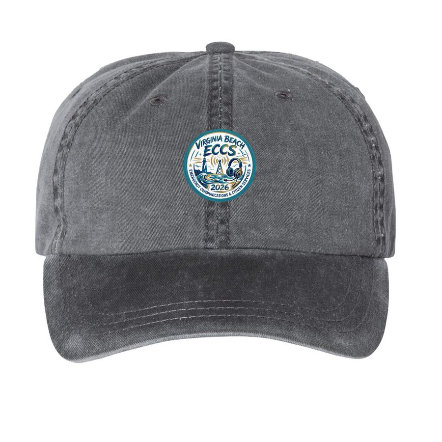 2026 ECCS TCW Hats, a Black Printed Pigment Dye Baseball Cap