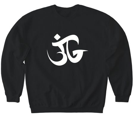 JG OM wear black, a Black Softstyle Crewneck Sweatshirt