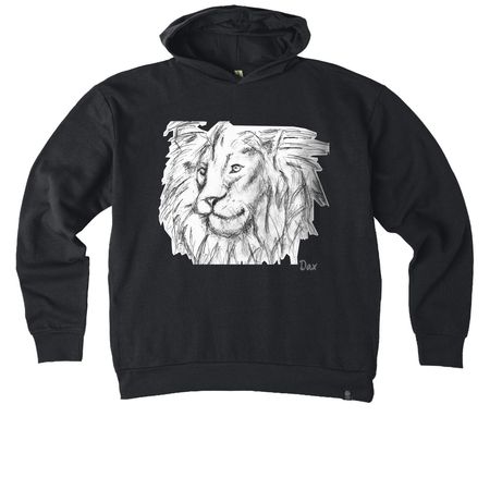 Dax's Lion, a Black Reclaimist Pullover Hoodie