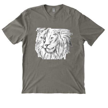 Dax's Lion, a Driftwood Grey Allmade Organic Cotton Mineral Dye Tee