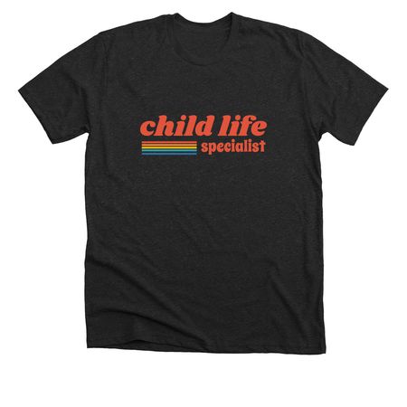 Retro Child Life, a Dark Grey Heather Premium Unisex Tee
