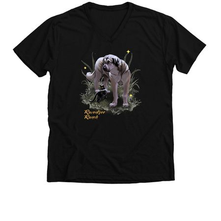 Judge and Recon Cat, a Solid Black Blend Premium V-Neck Tee