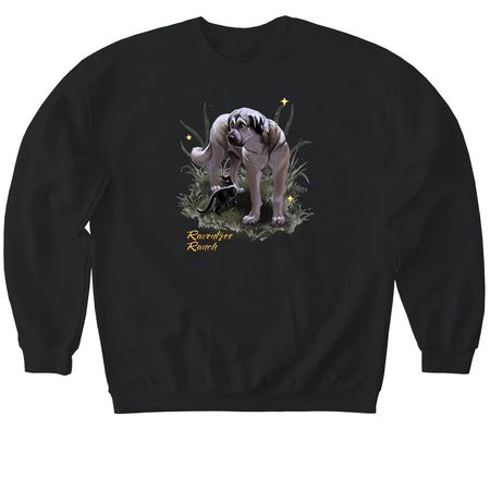 Judge and Recon Cat, a Black Softstyle Crewneck Sweatshirt