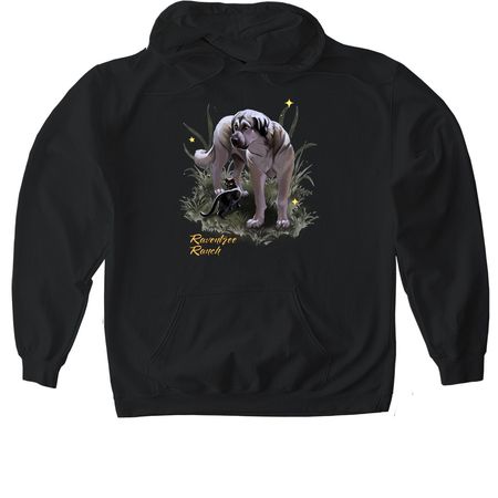 Judge and Recon Cat, a Black Gildan Softstyle Pullover Hoodie