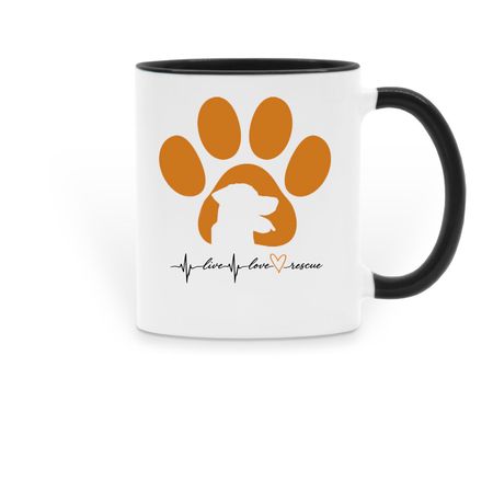 Live Love Rescue - Mugs, a Black Two-Tone Ceramic Mug