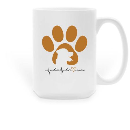Live Love Rescue - Mugs, a White Large Coffee Mug