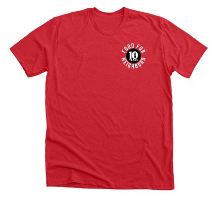 10 Year Anniversary T-Shirts and Sweatshirts, a Heather Red Premium Unisex Tee