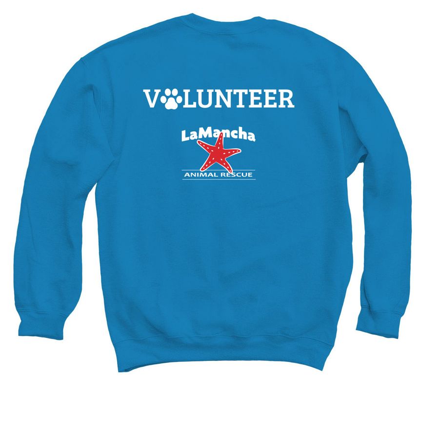 Rescued Is My Favorite Breed - Volunteer, a Sapphire Crewneck Sweatshirt (back-view)
