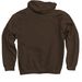 White Logo, a Dark Chocolate Pullover Hoodie (back-view)