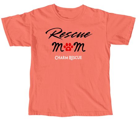 Rescue Mom, a Neon Red Orange Comfort Colors Unisex Tee