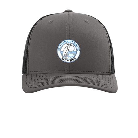 Trucker Hat, a Charcoal/ Black Printed Snapback Trucker Cap