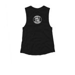 HOUND EYES, a Black Women's Muscle Tank (back-view)