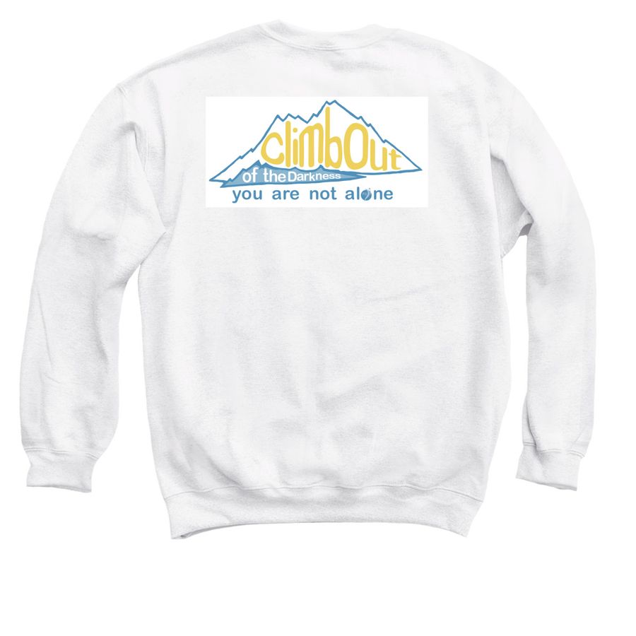 hold them both, a White Crewneck Sweatshirt (back-view)