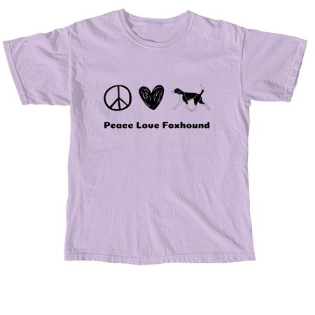 Peace Love Foxhound, a Orchid Comfort Colors Unisex Tee
