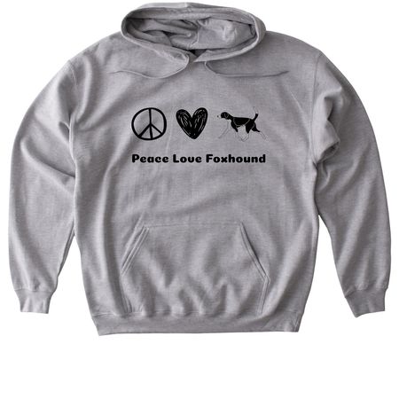 Peace Love Foxhound, a Sport Grey Gildan Softstyle Pullover Hoodie
