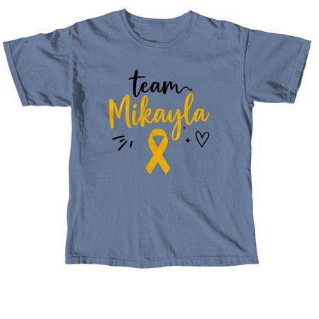 Team Mikayla Design 1, a Blue Jean Comfort Colors Unisex Tee