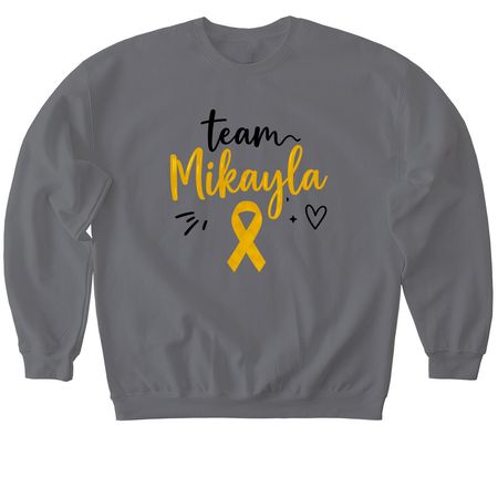 Team Mikayla Design 1, a Charcoal Softstyle Crewneck Sweatshirt