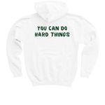 Summer 2026 Shirt- Youth Darker Font, a White Youth Pullover Hoodie (back-view)