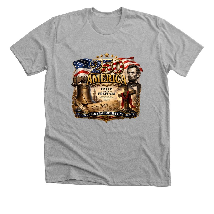 Men's 250 Years of Liberty, a Athletic Heather Premium Unisex Tee