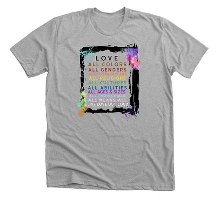 JUST LOVE, a Athletic Heather Premium Unisex Tee