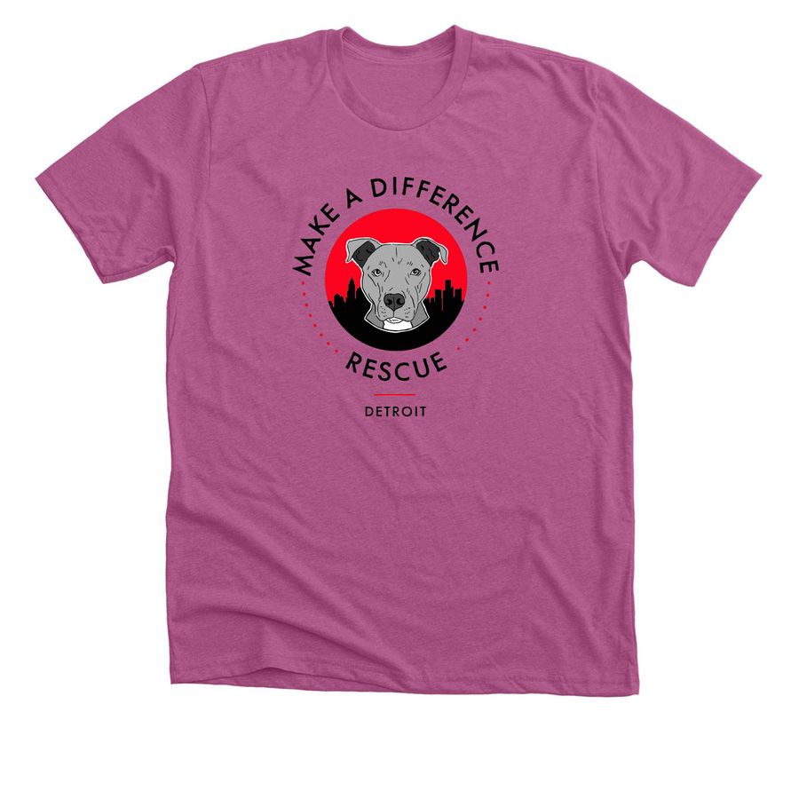 Make A Difference Rescue&nbsp;, a Heather Magenta Premium Unisex Tee