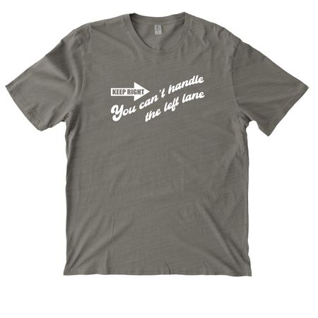 Keep Right, a Driftwood Grey Allmade Organic Cotton Mineral Dye Tee