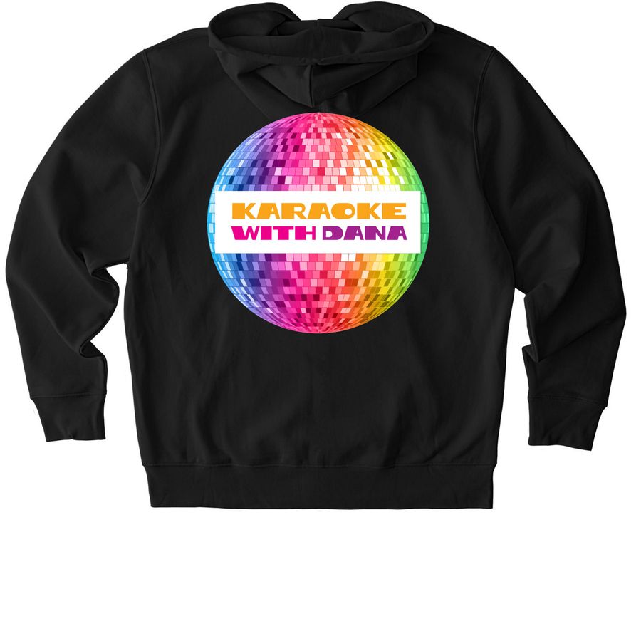 KWD Disco Ball Zip Hoodie, a Black Stanley/Stella Unisex Cultivator 2.0 Zip Up Pullover Hoodie (back-view)