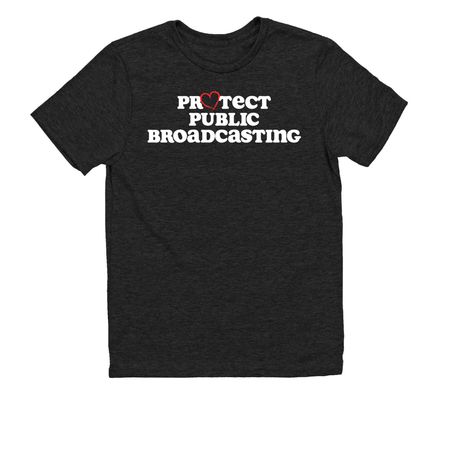 Protect Public Broadcasting, a Space Black Allmade Youth Eco Triblend Tee