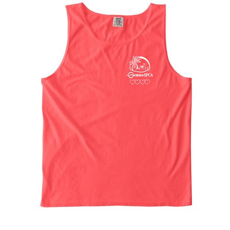 Oahu SPCA Hearts- The Warm Colors, a Neon Red Orange Comfort Colors Tank Top
