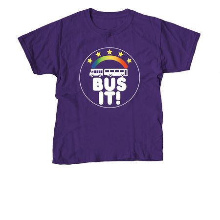 Bus It! T-Shirts, a Purple Youth Unisex Tee