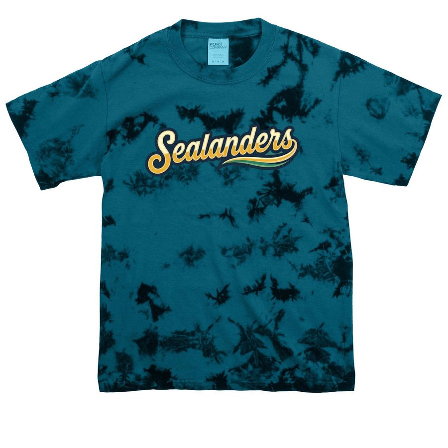 Sealanders T-Shirts, a Black/ Teal Youth Crystal Tie Dye Tee