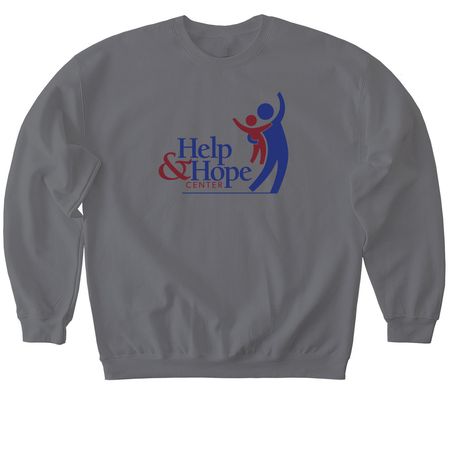 Classic Help and Hope Design, a Charcoal Softstyle Crewneck Sweatshirt