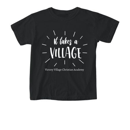 IT TAKES A VILLAGE, a Black Comfort Colors Youth Tee