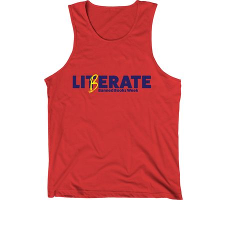 Liberate Banned Books Week, a Red Premium Cotton Tank