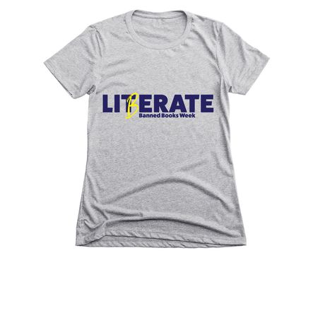 Liberate Banned Books Week, a Dark Heather Grey Women's Slim Fit Tee