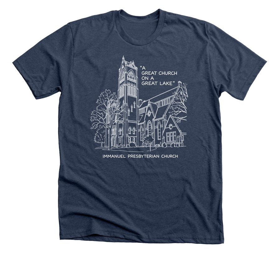 Immanuel Presbyterian Church, a Heather Navy Premium Unisex Tee