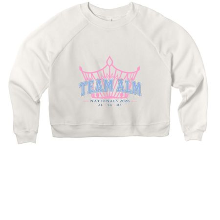 Team ALM Shirts, a Vintage White Women's Premium Cropped Raglan Sweatshirt