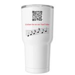 Your drink rockin' and insulated, a White Insulated Tumbler (back-view)