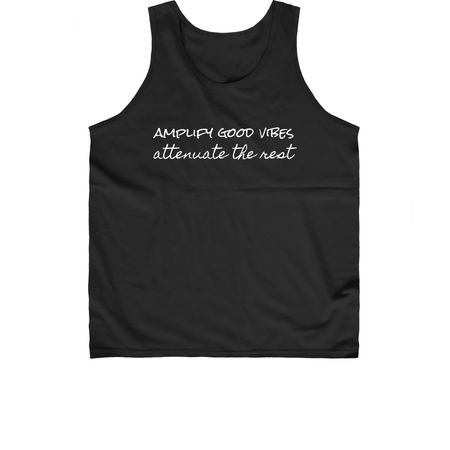 Amplify Good Vibes (Dark Tanks), a Black Classic Unisex Tank Top